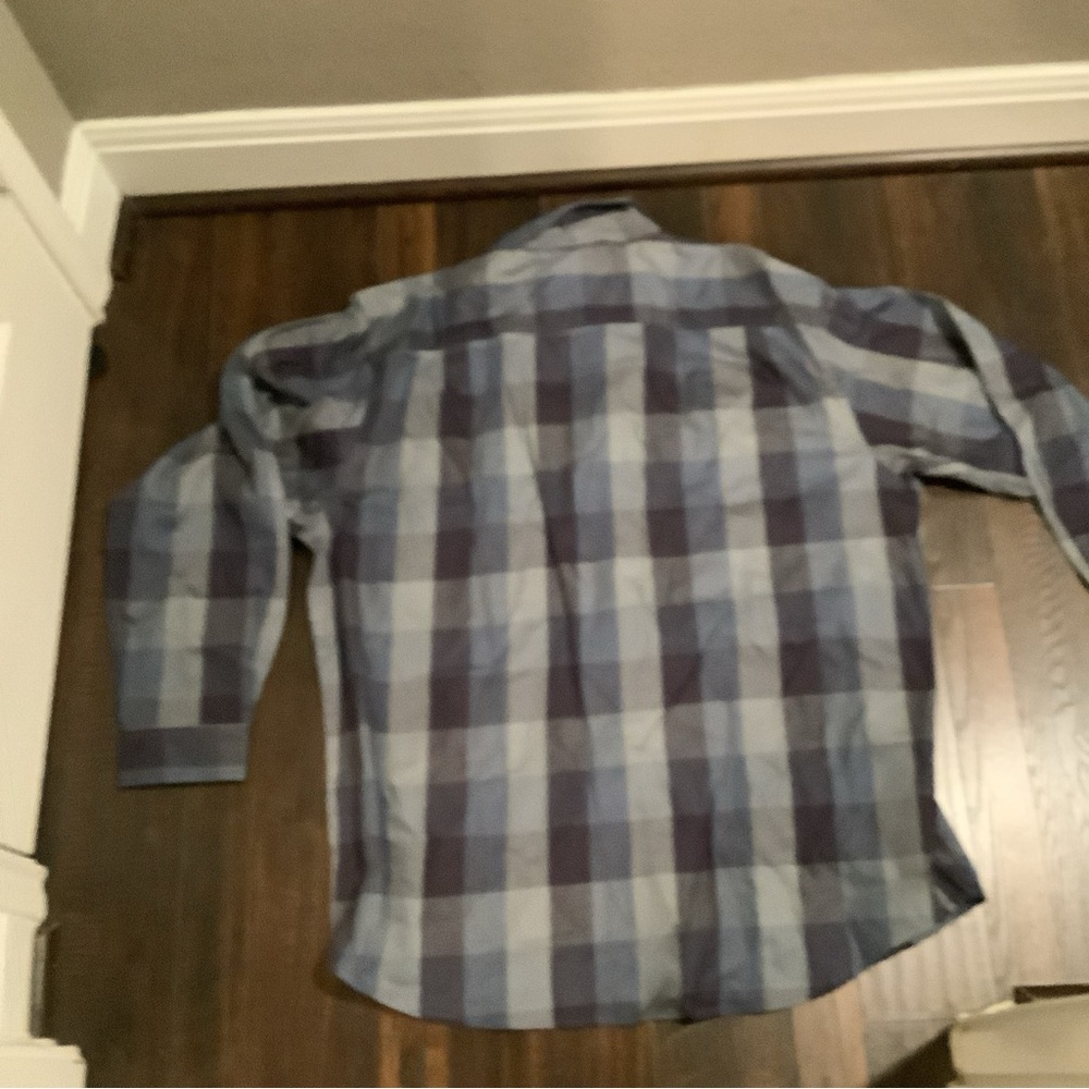 Carhartt Men's Navy and Light Blue Plaid Shirt